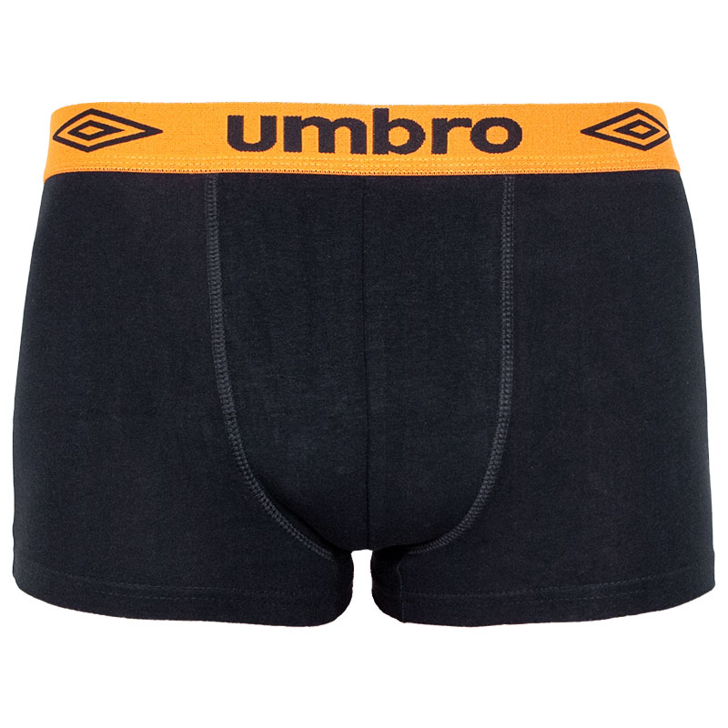 Pánské boxerky Umbro short černé s oranžovou gumou M, trenky / trenýrky