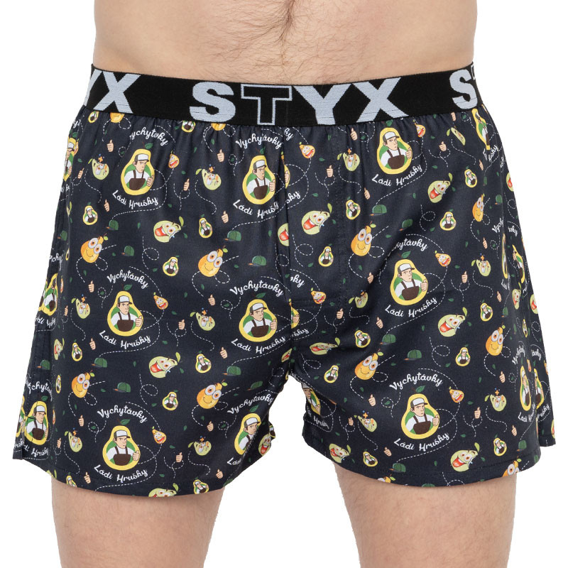 Pánské trenky Styx art sportovní guma Vychytávky Ládi Hrušky hruška (B952) XXL, trenýrky