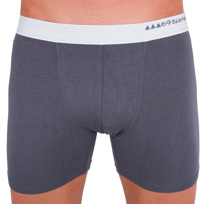 Pánské boxerky 69SLAM fit bamboo plain dark grey M, trenky / trenýrky