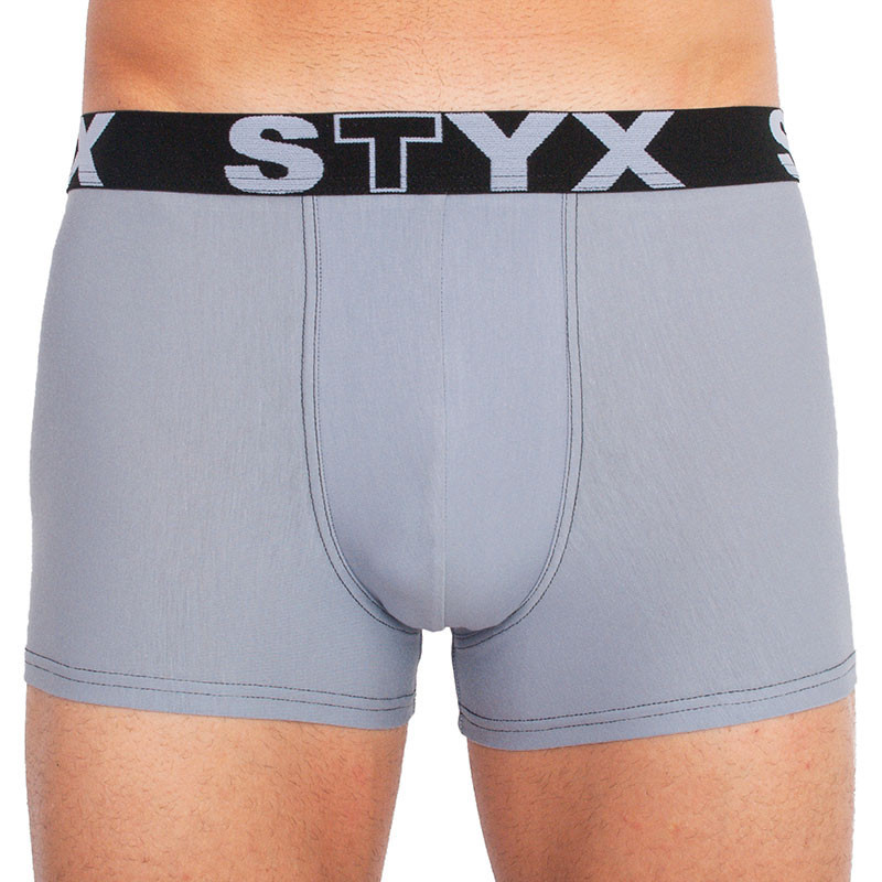 Pánské boxerky Styx sportovní guma nadrozměr světle šedé (R1067) 3XL, trenky / trenýrky