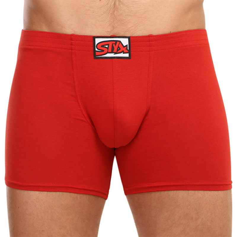 Pánské boxerky Styx long klasická guma červené (F1064) XXL, trenky / trenýrky