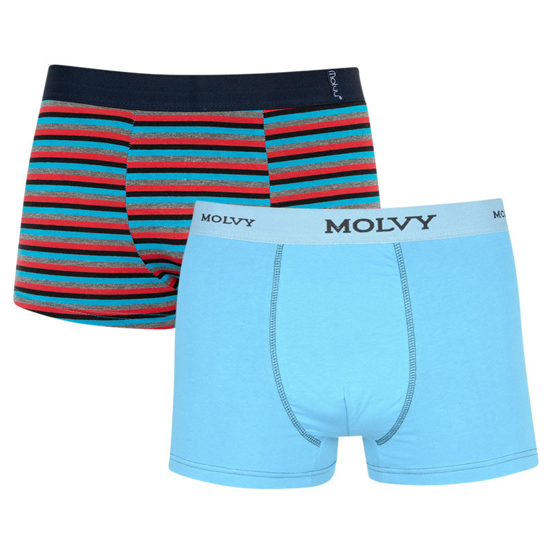 2PACK Pánské boxerky Molvy vícebarevné (2MP-305-BEU) L, trenky / trenýrky