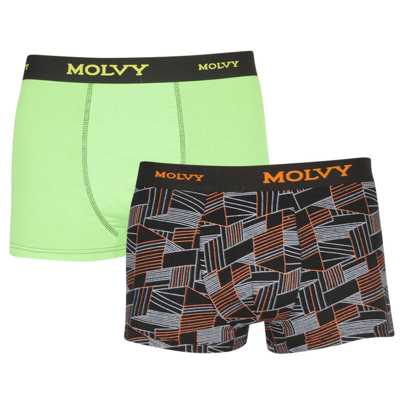 2PACK Pánské boxerky Molvy vícebarevné (2MP-2637-BEU) L, trenky / trenýrky