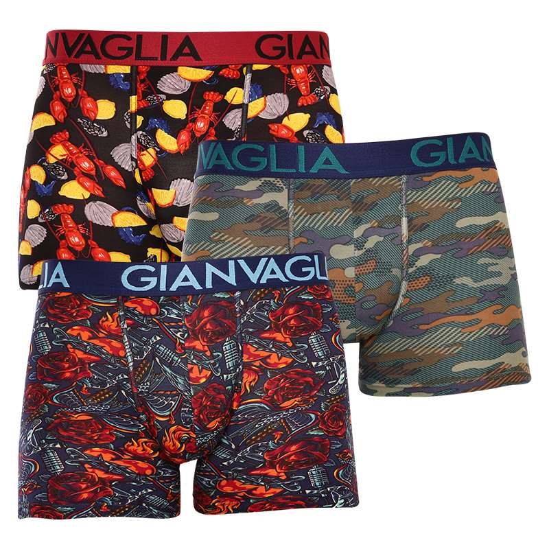 3PACK pánské boxerky Gianvaglia vícebarevné (GVG-5506) XL, trenky / trenýrky