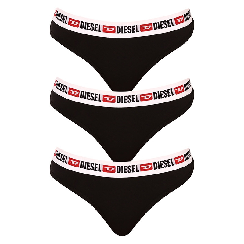 3PACK dámská tanga Diesel černá (00SE0K-0EAXL-E4101) M