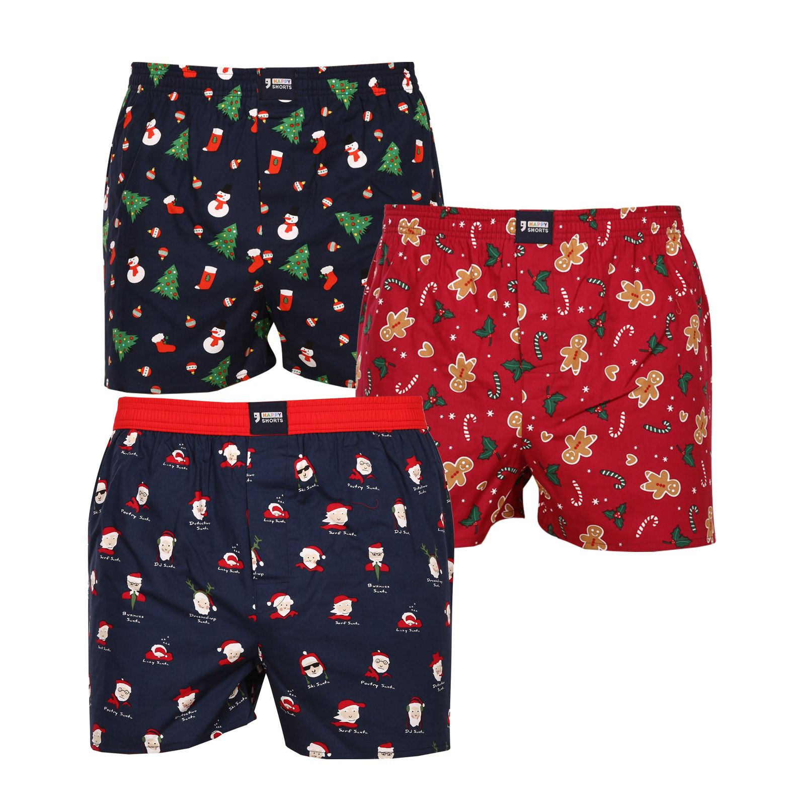 3PACK pánské trenky Happy Shorts vícebarevné (HS 2838586) M, trenýrky