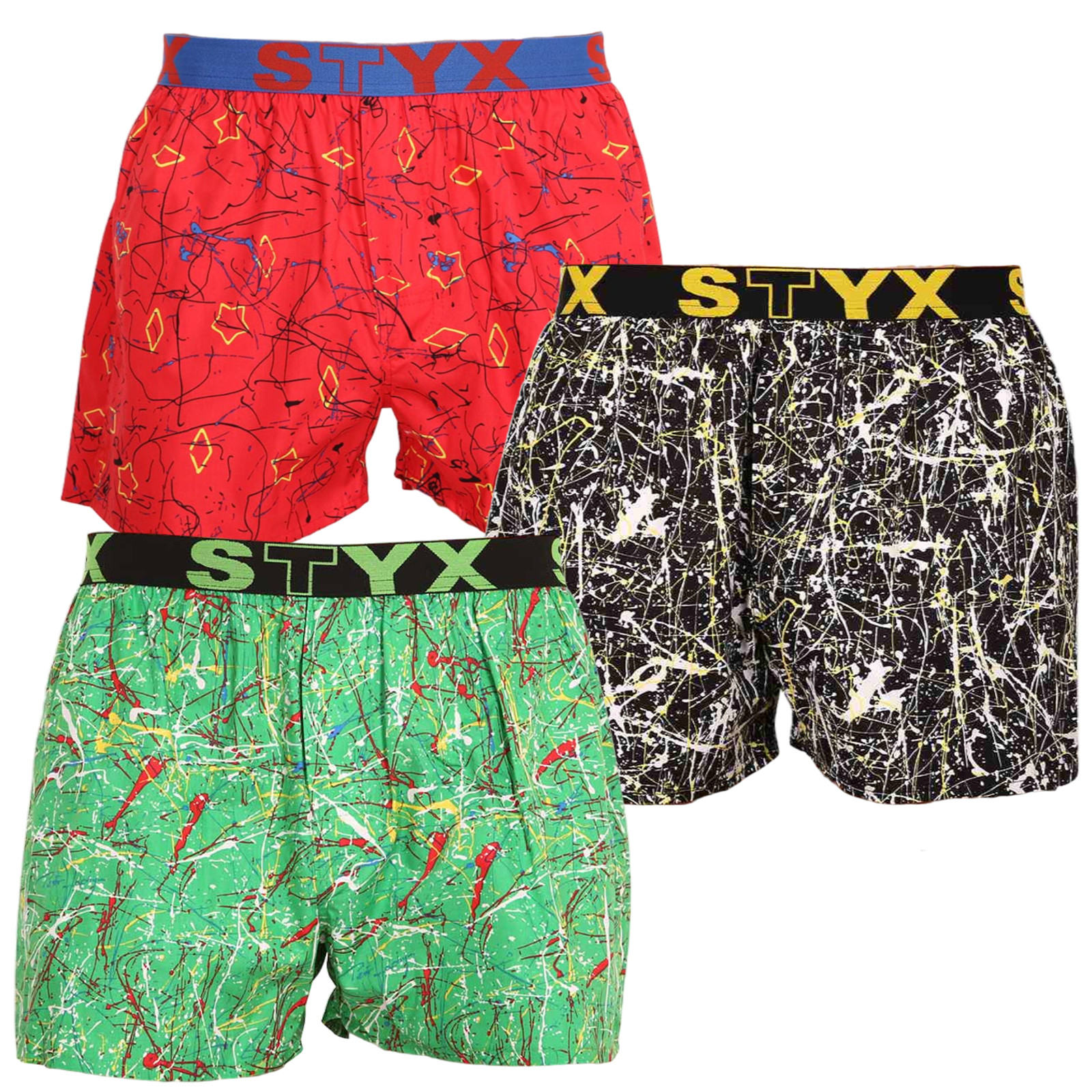 3PACK pánské trenky Styx art sportovní guma vícebarevné (3B13356) S, trenýrky