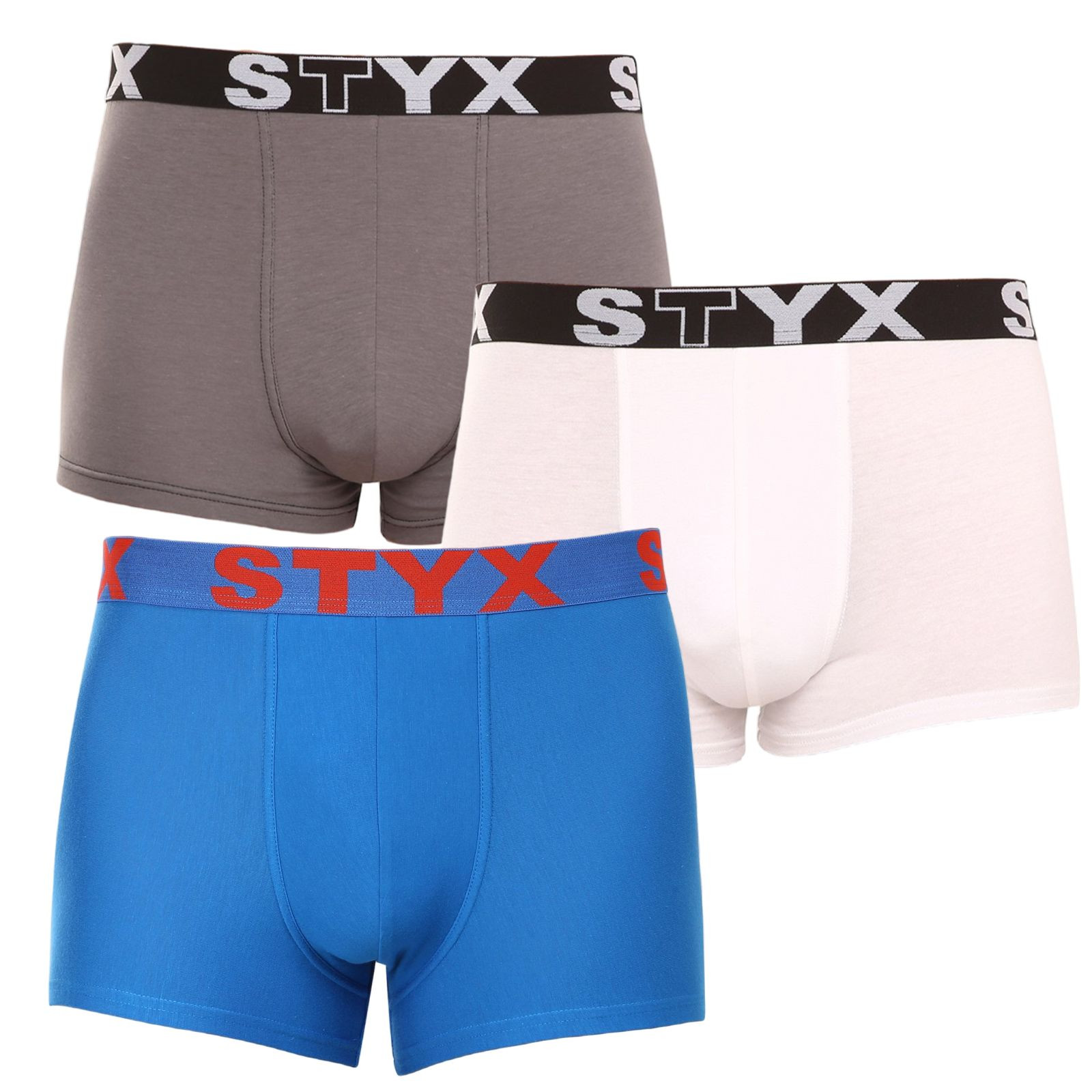 3PACK pánské boxerky Styx sportovní guma vícebarevné (3G10137) S, trenky / trenýrky