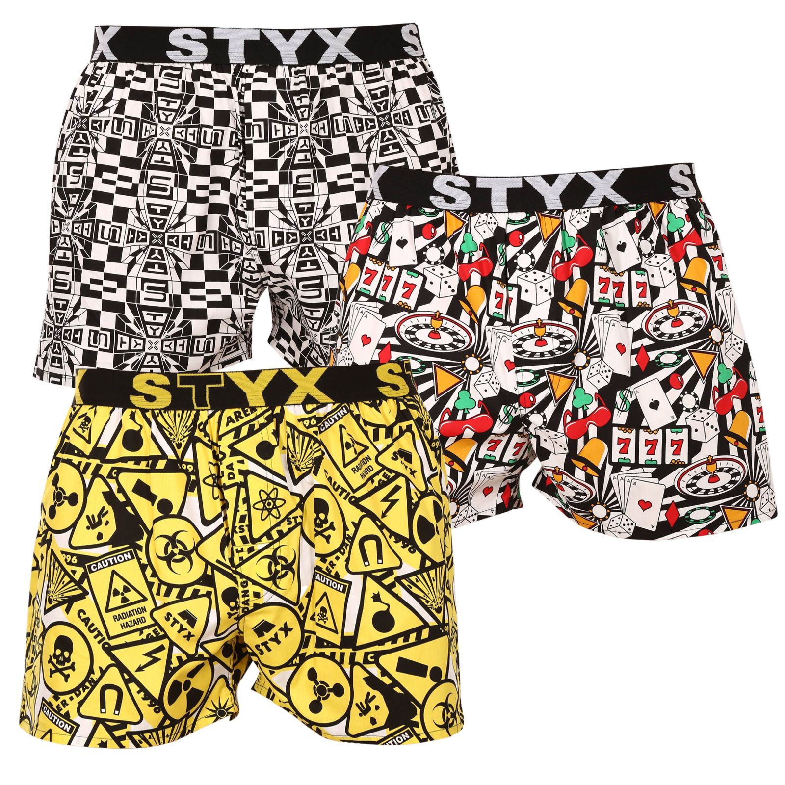 3PACK pánské trenky Styx art sportovní guma vícebarevné (3B14503) XXL, trenýrky