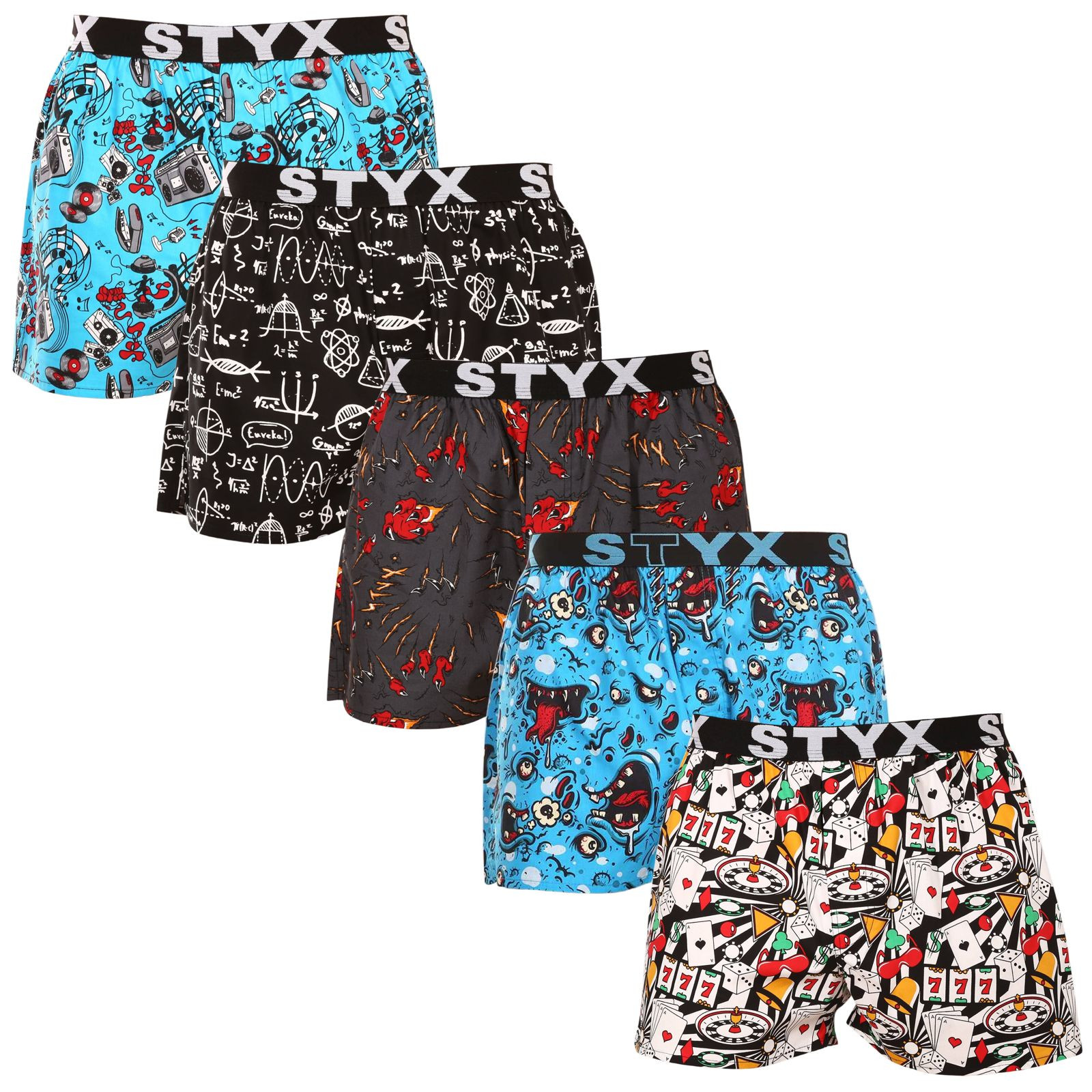 5PACK pánské trenky Styx art sportovní guma vícebarevné (5B1412382) XXL, trenýrky