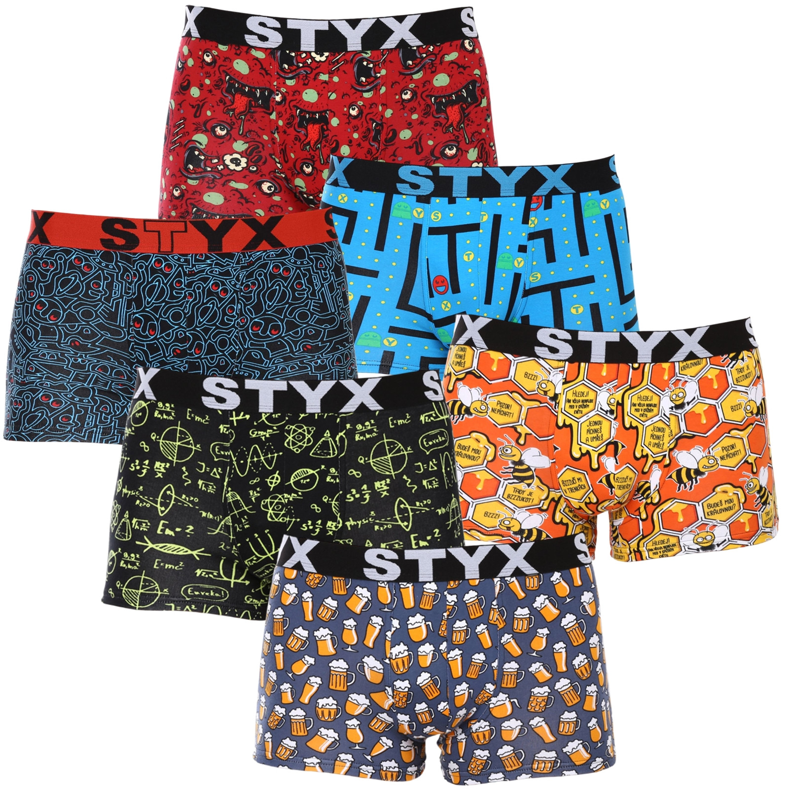 6PACK pánské boxerky Styx art sportovní guma vícebarevné (6G12697124) XL, trenky / trenýrky