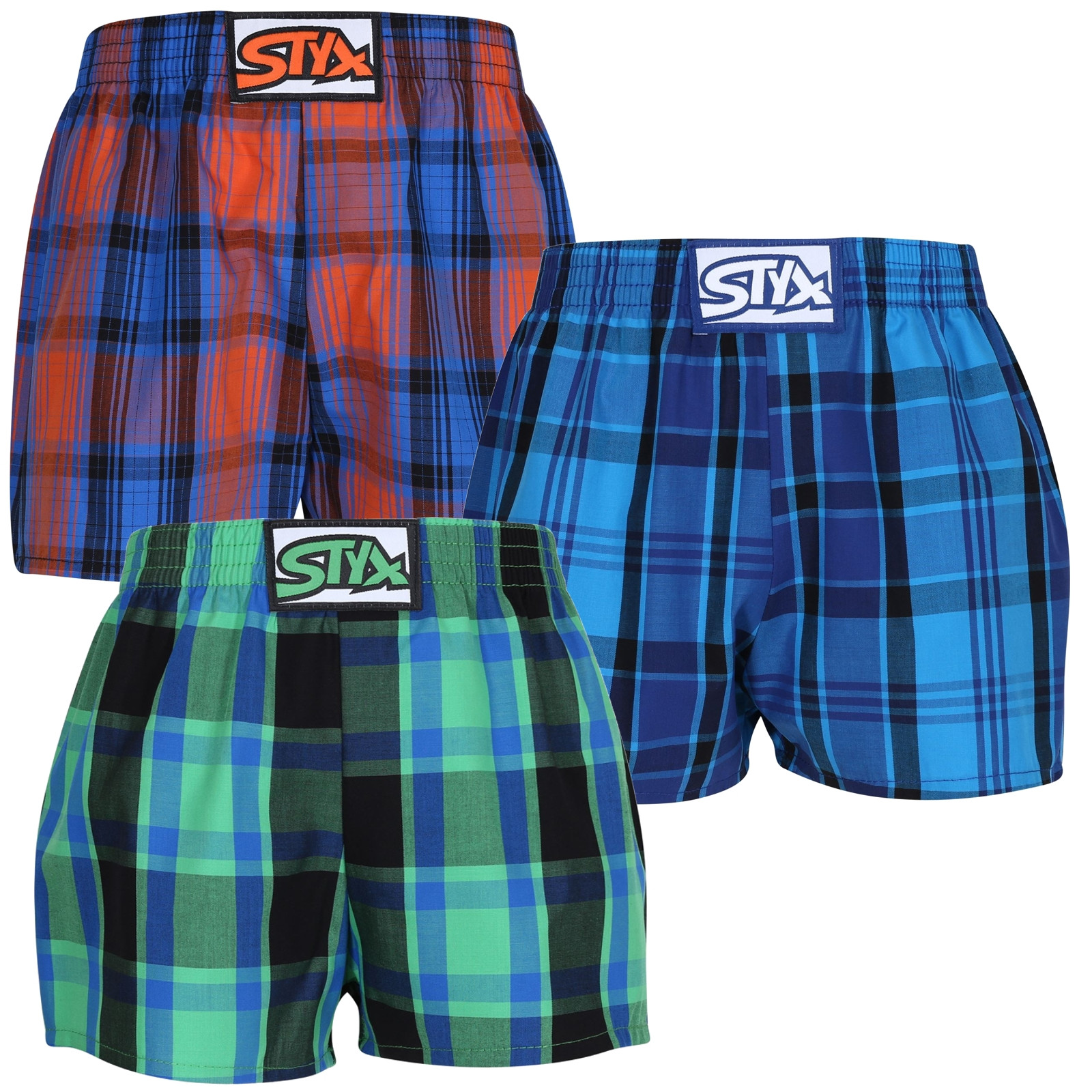 3PACK dětské trenky Styx klasická guma vícebarevné (3J10456) 12-14 let, trenýrky