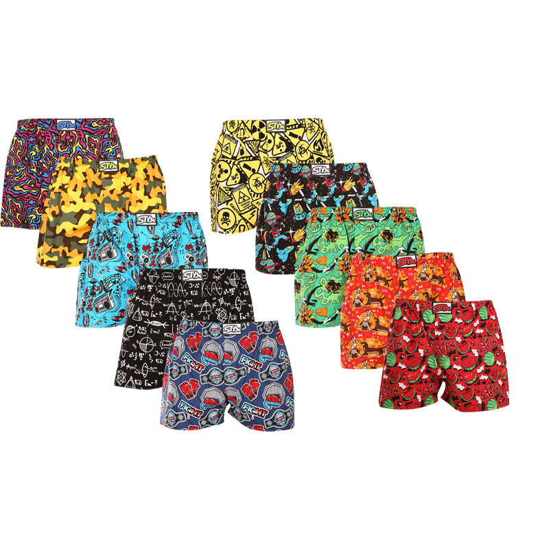 10PACK pánské trenky Styx art klasická guma vícebarevné (10A130901467892) XXL, trenýrky