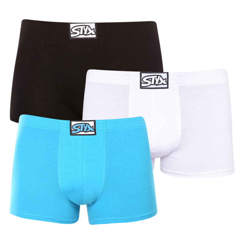 3PACK pánské boxerky Styx klasická guma vícebarevné (3Q96019) S, trenky / trenýrky