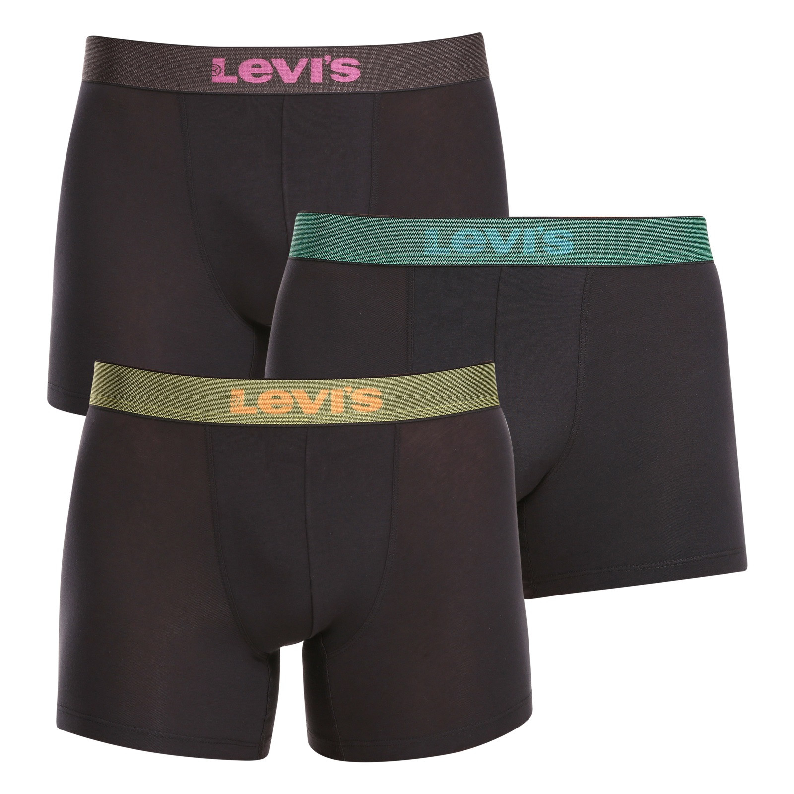 3PACK pánské boxerky Levis černé (701224662 001) XL, trenky / trenýrky