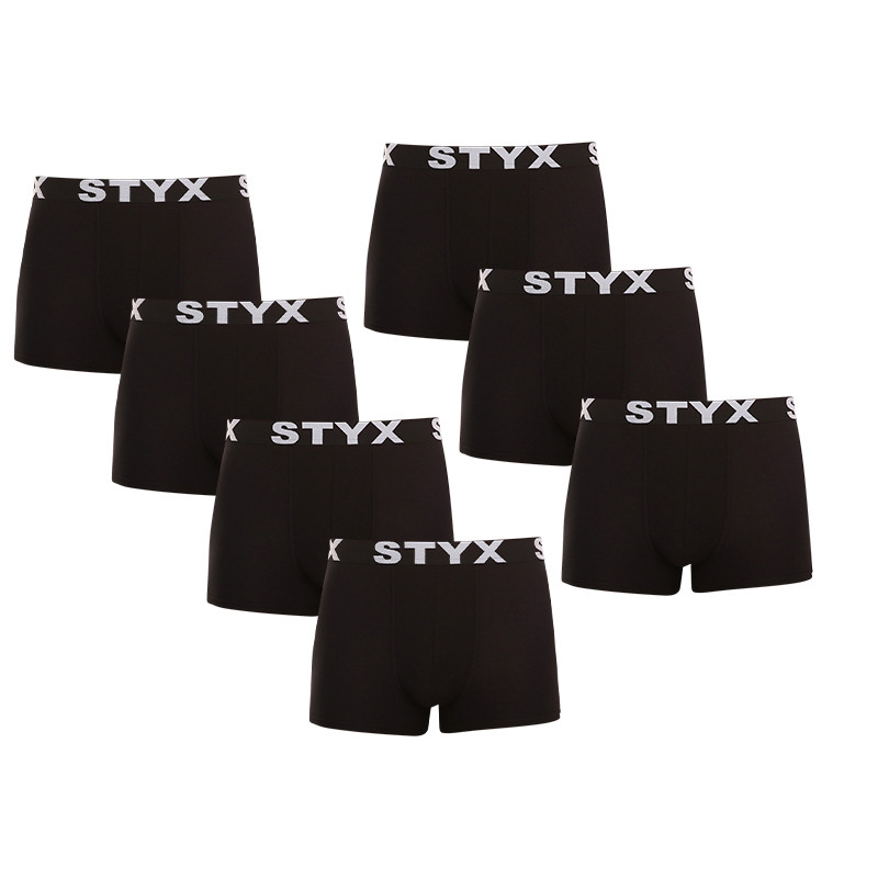 7PACK pánské boxerky Styx sportovní guma černé (7G960) S, trenky / trenýrky