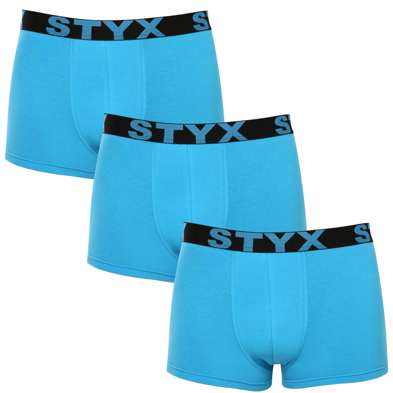 3PACK pánské boxerky Styx sportovní guma světle modré (3G1169) S, trenky / trenýrky