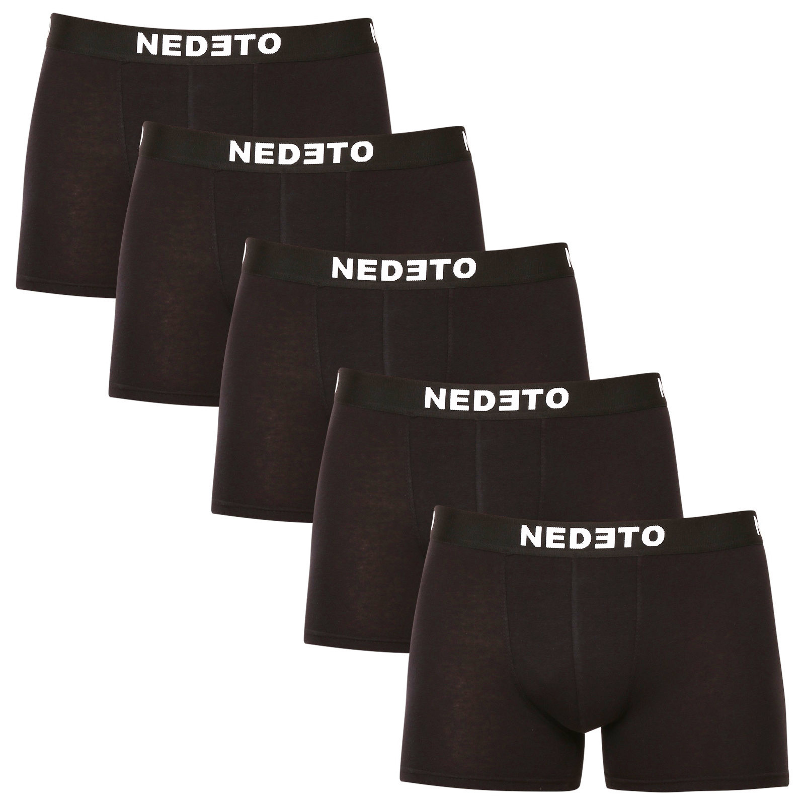 5PACK pánské boxerky Nedeto černé (5NB001b) 5XL, trenky / trenýrky