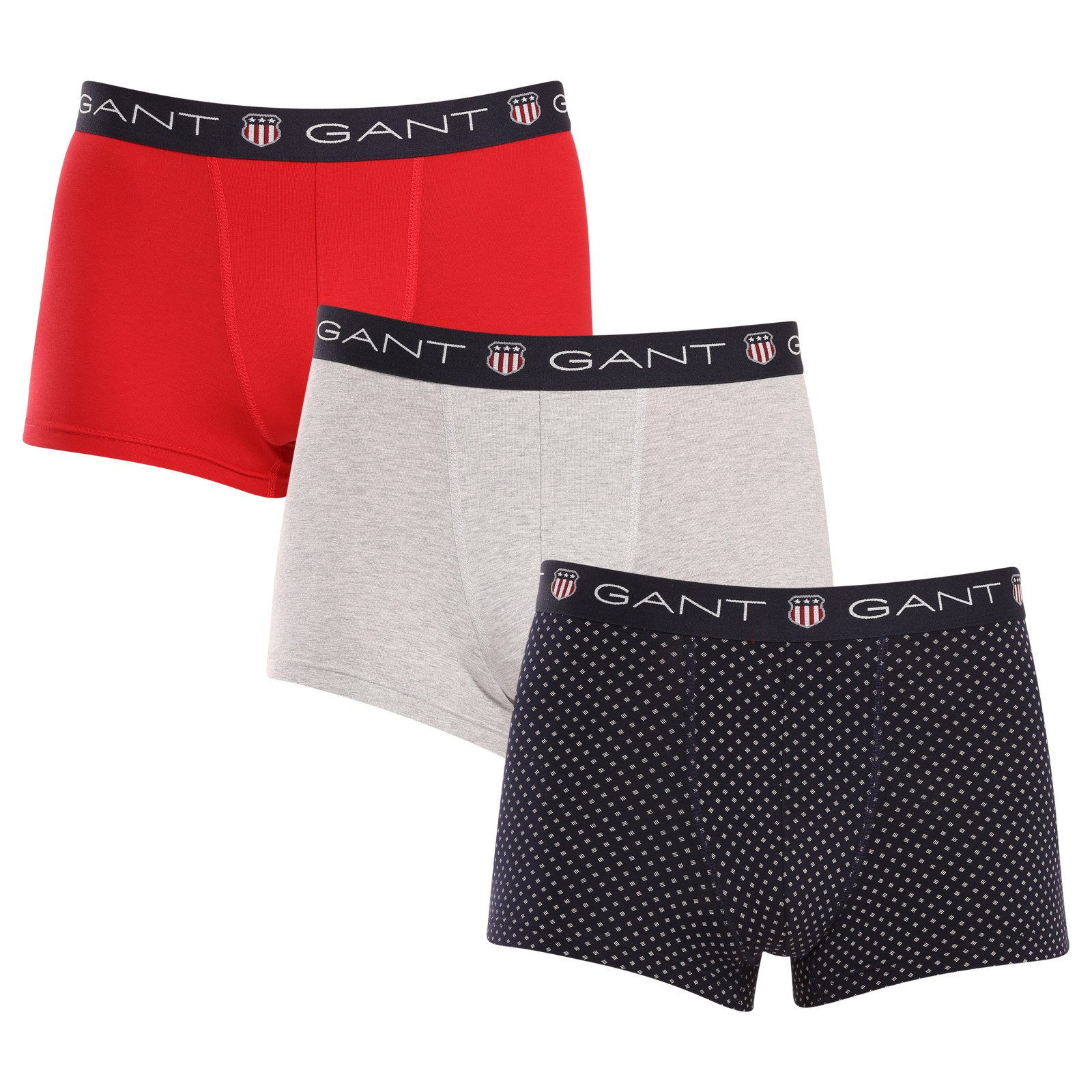 3PACK pánské boxerky Gant vícebarevné (902333043-433) XL, trenky / trenýrky.
Hledáte komfortní pánské spodní prádlo?
 
Pánské boxerky GANT jsou vyrobeny z kvalitní bavlny a příměsi elastanu, v pase mají příjemnou vytkávanou gumu, která nikde neškrtí ani neškrábe, navíc má kontrastní gumu s nápisem GANT, nohavičky mají dole měkké lemy.
Více se dozvíte níže v klasických informacích o produktu.