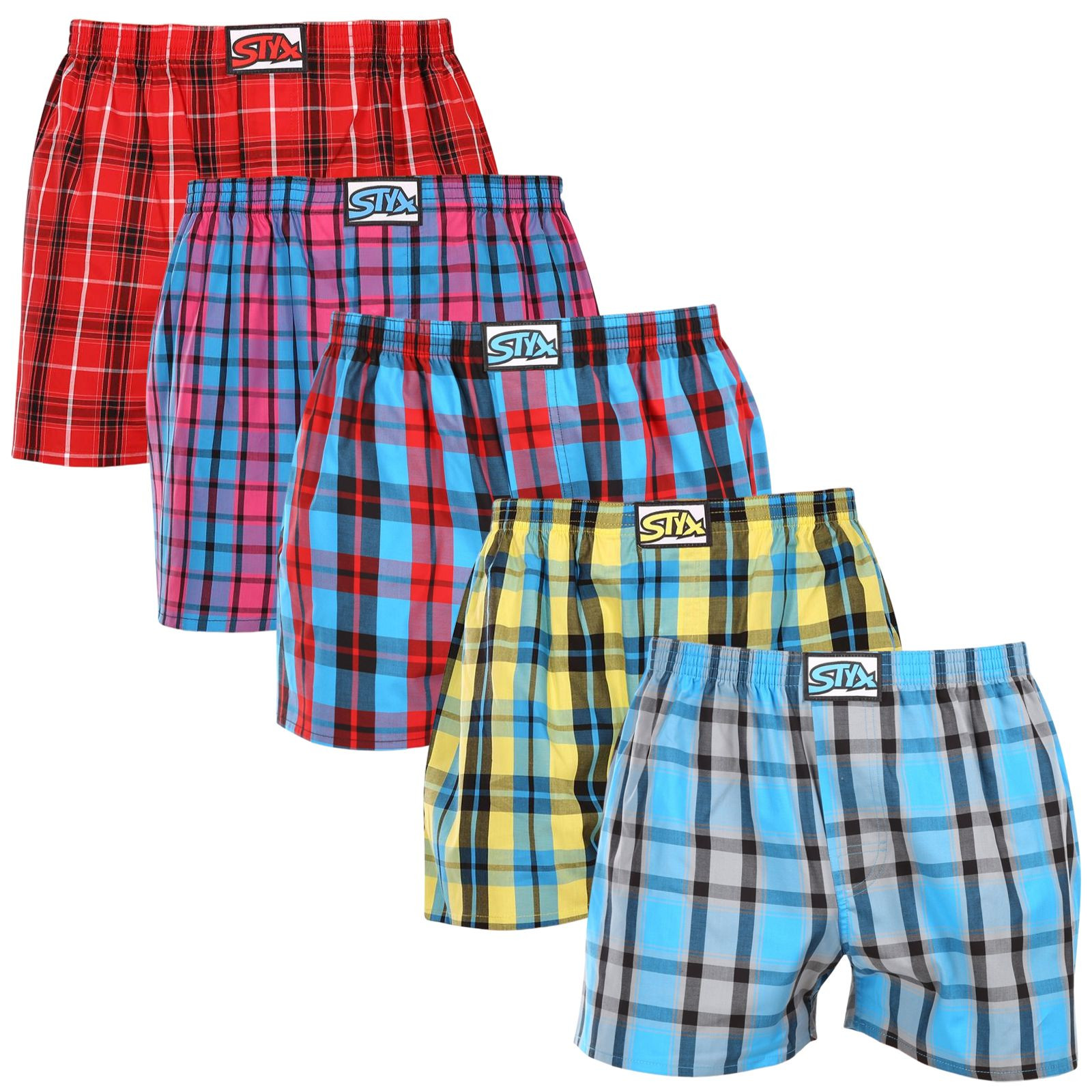 5PACK pánské trenky Styx klasická guma vícebarevné (5A091320) XXL, trenýrky