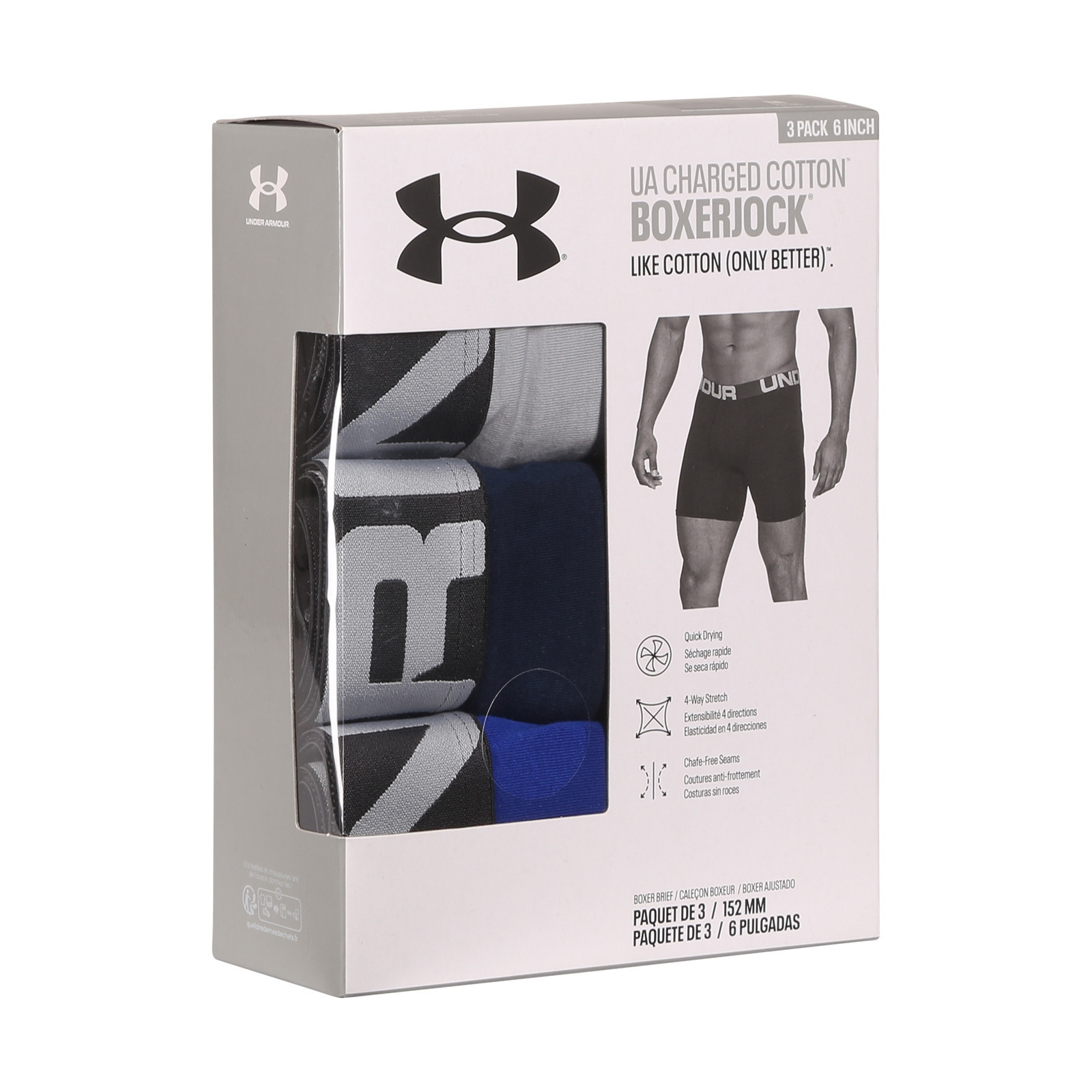 3PACK pánské boxerky Under Armour nadrozměr vícebarevné (1363617 400) 5XL, trenky / trenýrky.
Boxerky Under Armour ti budou slušet
Přiléhavé boxerky patří k nejpopulárnějším a nejuniverzálnějším kouskům spodního prádla, který by rozhodně neměl chybět v žádné pánské zásuvce se spodním prádlem.
Ve spodním prádle Under Armour překonáš jakoukoliv výzvu
Značka Under Armour je známá především pro své sportovní oblečení, ať už jsou to boxerky, dámské podprsenky nebo funkční trička.