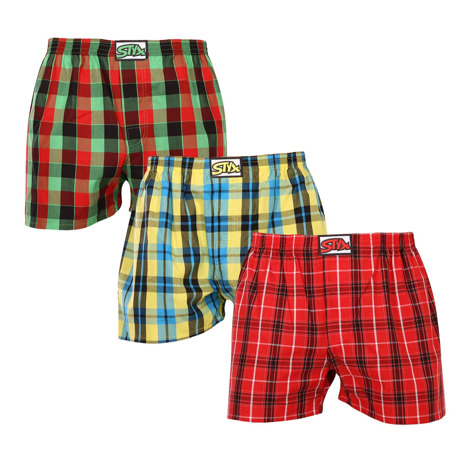 3PACK pánské trenky Styx klasická guma vícebarevné (3A093138) XXL, trenýrky