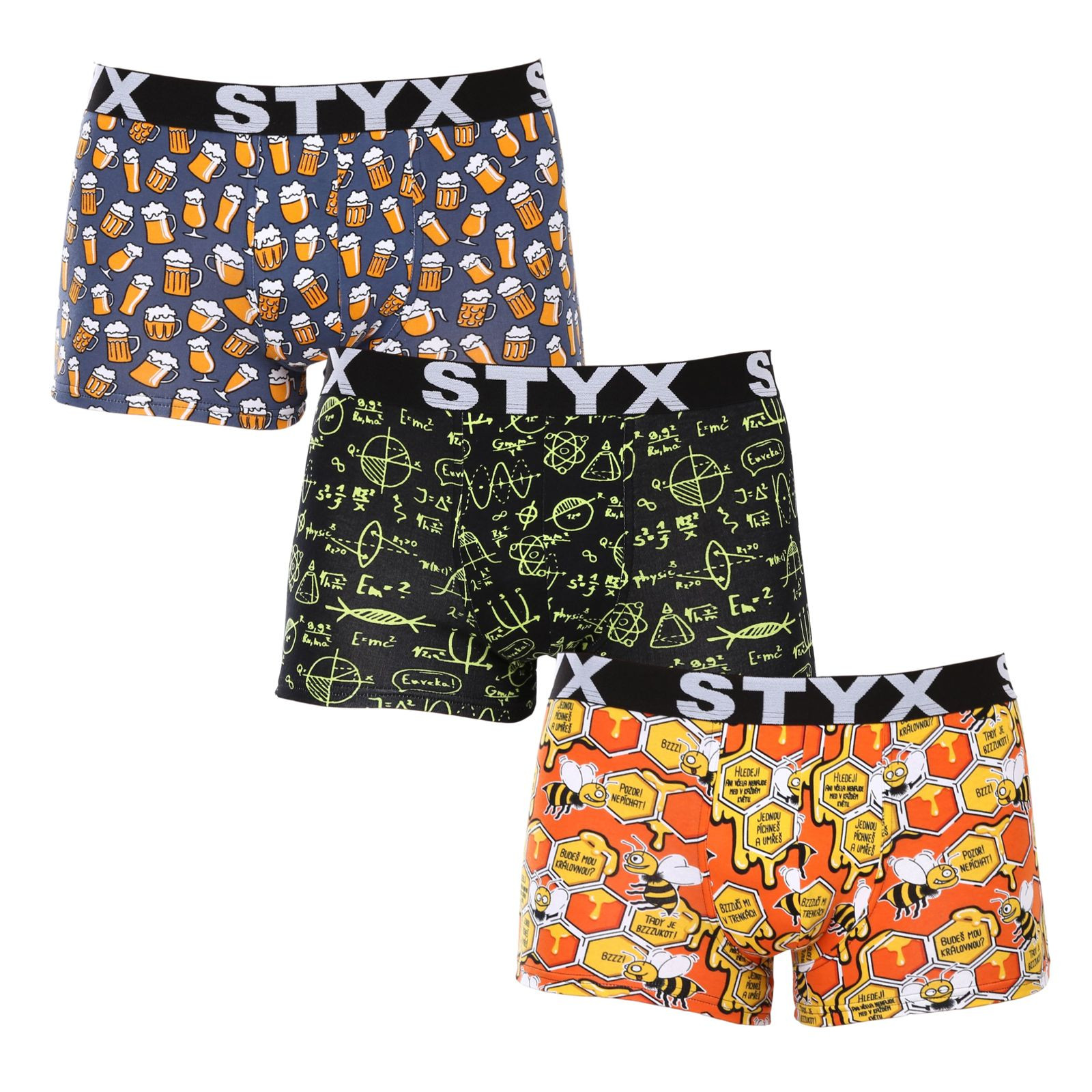 3PACK pánské boxerky Styx art sportovní guma vícebarevné (3G13724) M, trenky / trenýrky