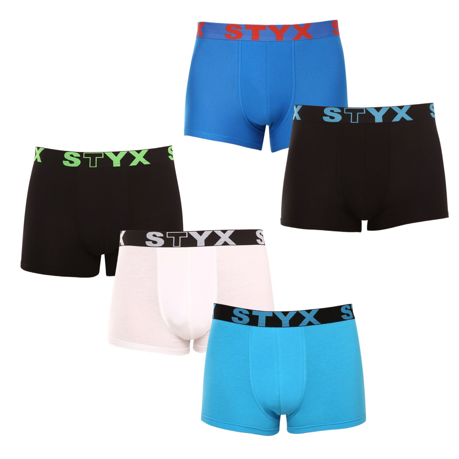 5PACK pánské boxerky Styx sportovní guma vícebarevné (5G0912179) S, trenky / trenýrky