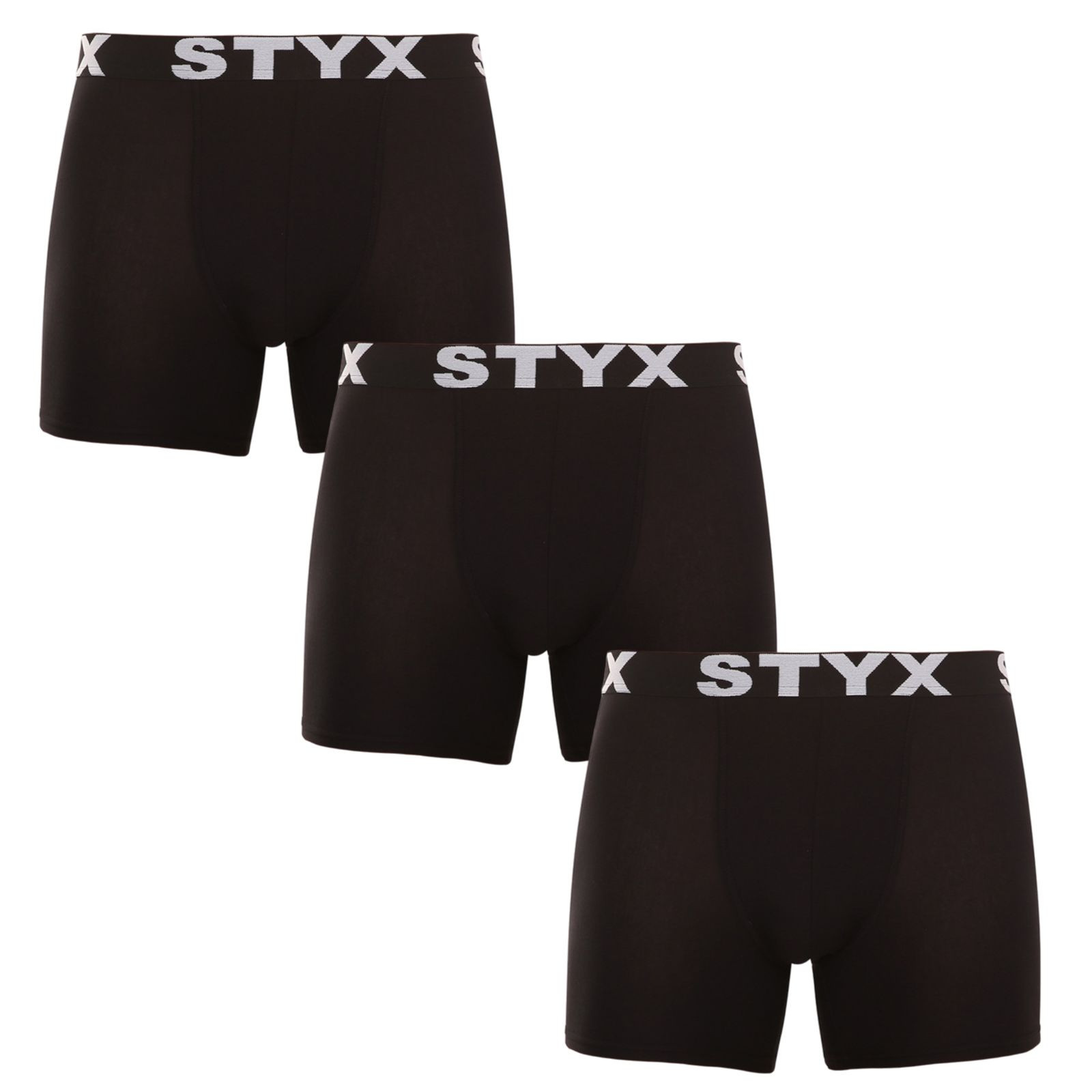 3PACK pánské boxerky Styx long sportovní guma černé (3U960) S, trenky / trenýrky