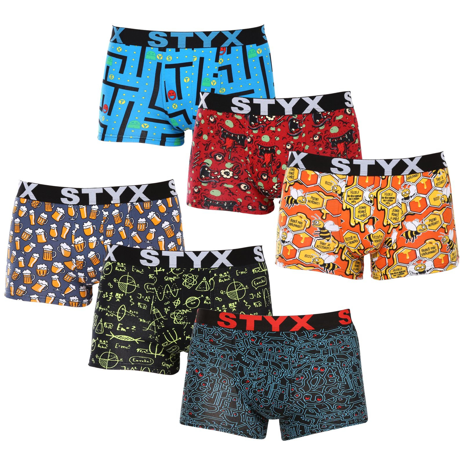 6PACK pánské boxerky Styx art sportovní guma vícebarevné (6G12697124/2) M, trenky / trenýrky