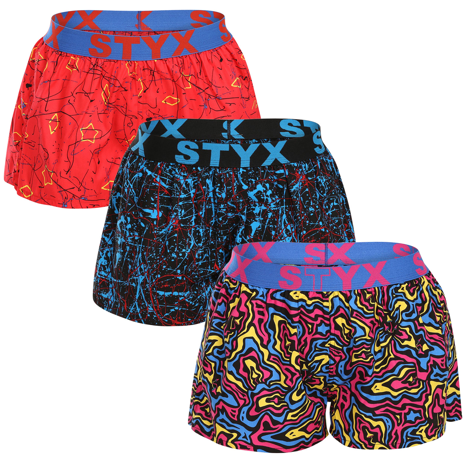 3PACK dámské trenky Styx art sportovní guma vícebarevné (3T13603) 3XL, trenýrky