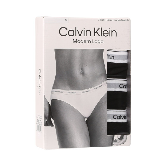 3PACK dámské kalhotky Calvin Klein černé (QD5207E-UB1)