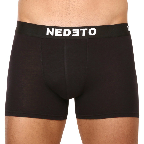 7PACK pánské boxerky Nedeto černé (7NB001-brand)