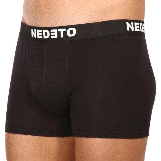 7PACK pánské boxerky Nedeto černé (7NB001-brand)