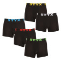 5PACK pánské boxerky Styx sportovní guma černé (5G9601)