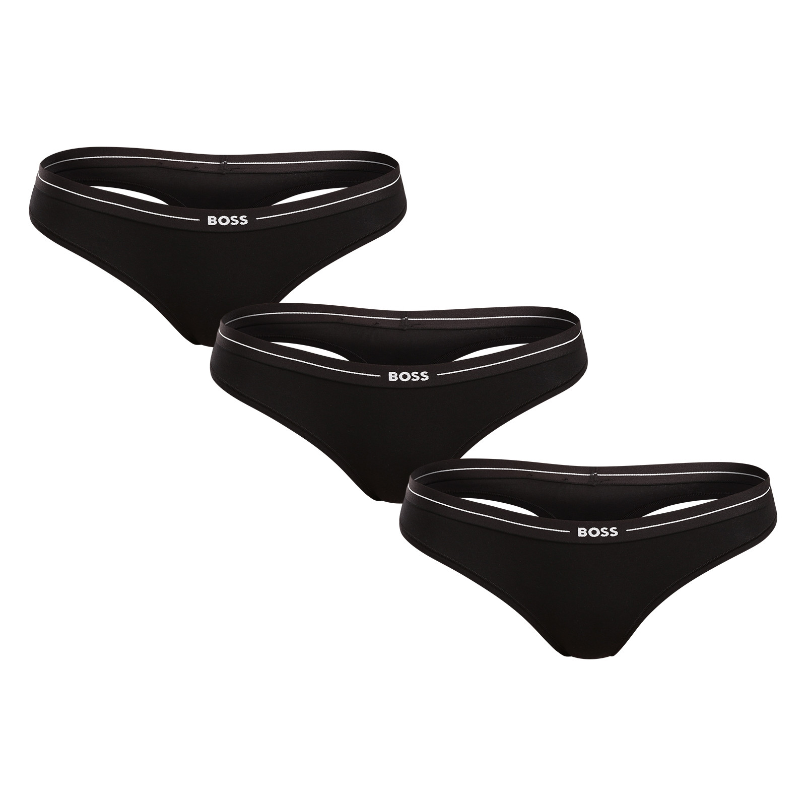 3PACK dámská tanga BOSS černá (50510030 001) XXL