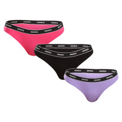 3PACK dámská tanga HUGO vícebarevná (50480150 962)