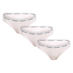 3PACK dámské kalhotky Calvin Klein bílé (QD5207E-100)