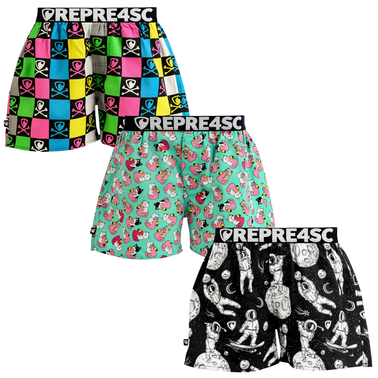 3PACK pánské trenky Represent exclusive Mike (R4M-BOX-07111718) XXL, trenýrky