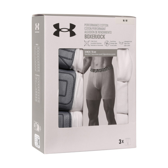 3PACK pánské boxerky Under Armour bílé (1383889 100)