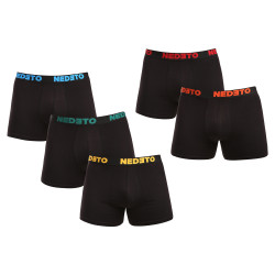 5PACK pánské boxerky Nedeto černé (5NB003)