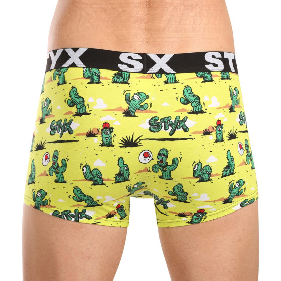 Pánské boxerky Styx art sportovní guma kaktusy (G1351)