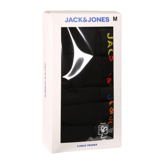 5PACK pánské boxerky Jack and Jones černé (12242494)