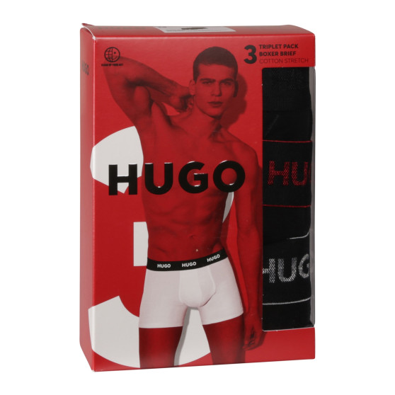 3PACK pánské boxerky HUGO černé (50517886 991)