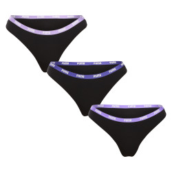 3PACK dámská tanga Puma černá (503008001 006)