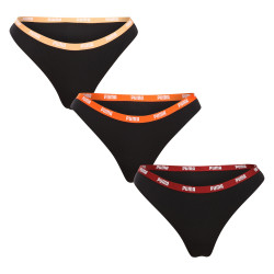 3PACK dámská tanga Puma černá (503008001 007)